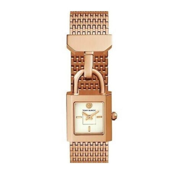 TORY BURCH SURREY ROSEGOLD LADIES LOCK WATCH, MESH BAND D6 - Picture 1 of 11
